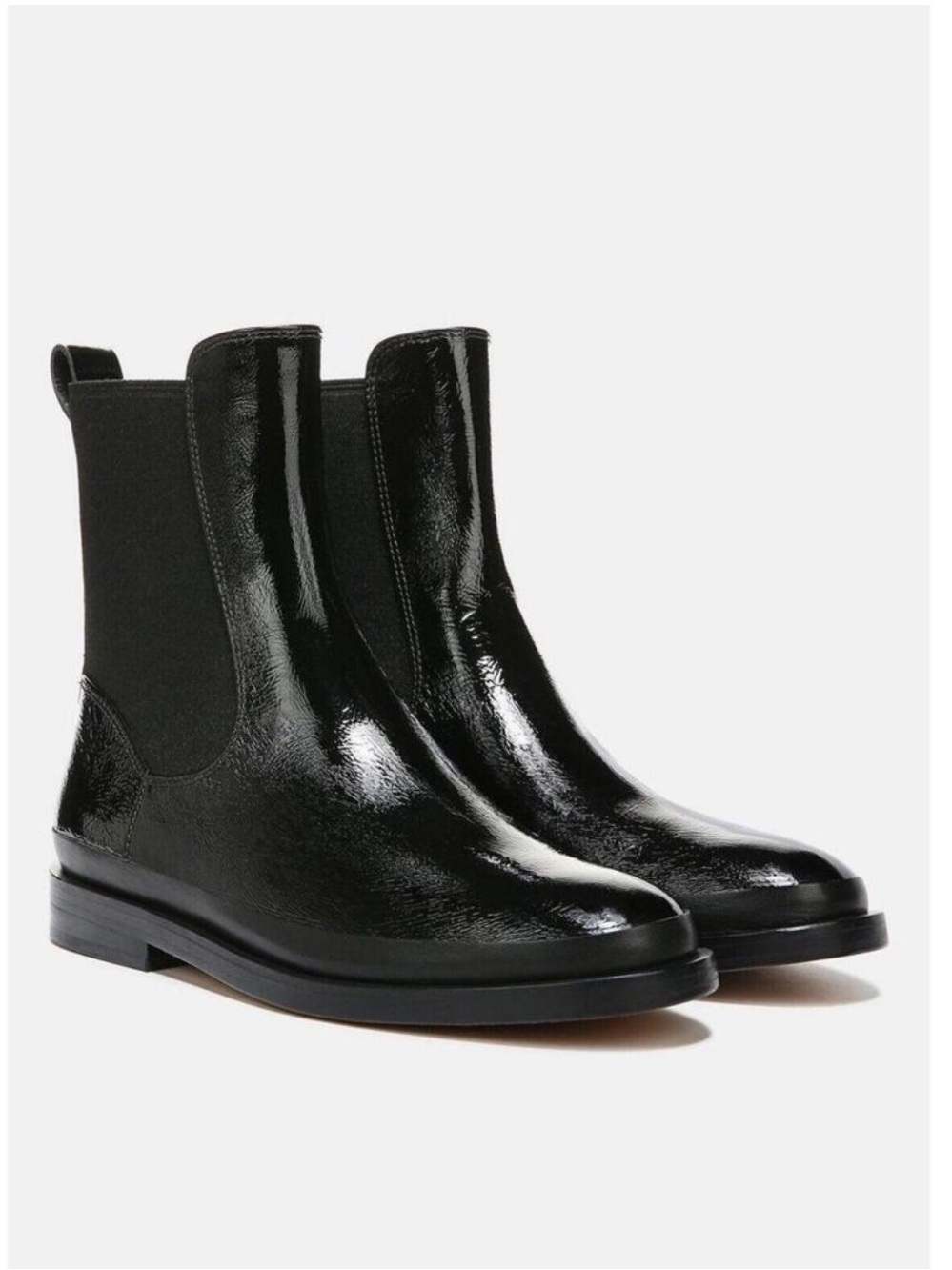 Vince Black Patent Chelsea Ankle Boots